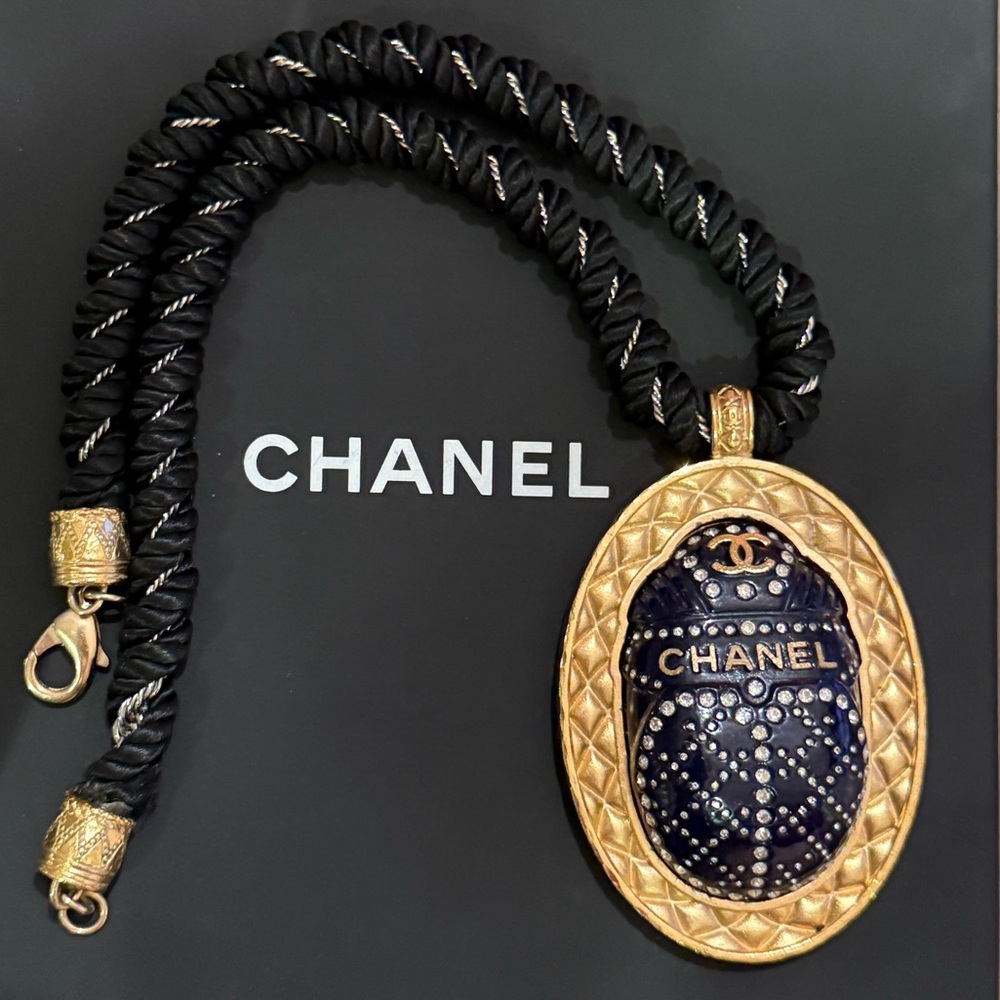 VERY RARE CHANEL Scarab Necklace 2019 Egyptian Collection